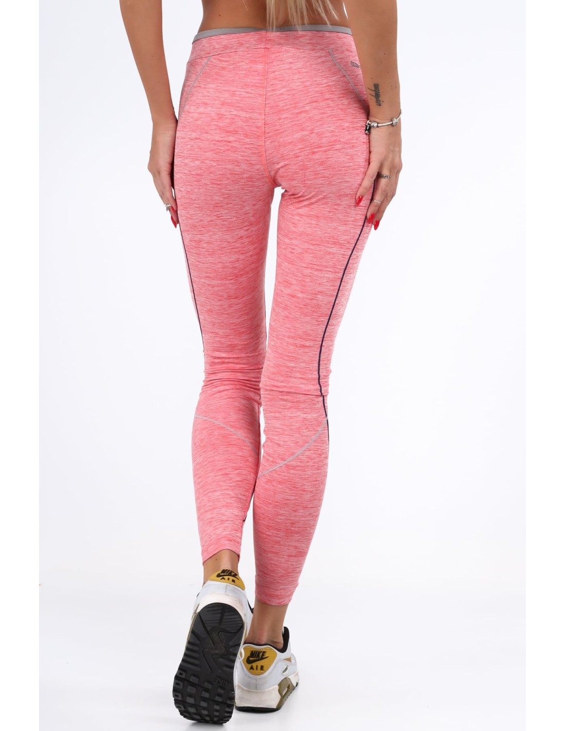 Korallenfarbene Sportleggings mit Nähten MR13233 – Online-Shop – Boutique